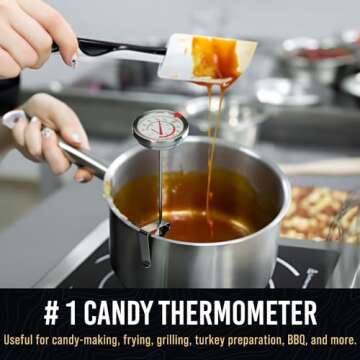 CRAFT911 Candy Thermometer with Pot Clip for Frying Oil
