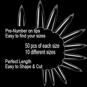 BeYou Clear Long Stiletto Nail Tips for Nail Art Enthusiasts