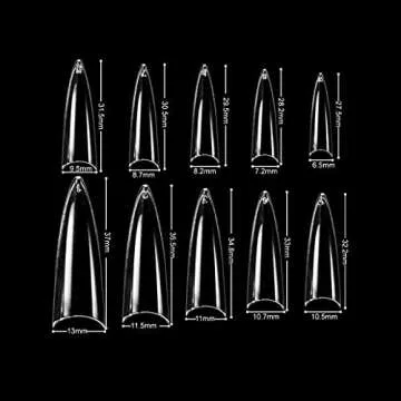BeYou Clear Long Stiletto Nail Tips for Nail Art Enthusiasts