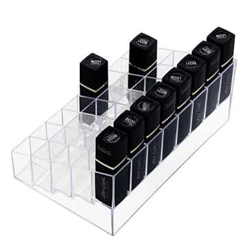 HBlife Lipstick Holder, 40 Spaces Clear Acrylic Lipstick Organizer Display Stand Cosmetic Makeup Organizer for Lipstick, Brushes, Bottles, and More