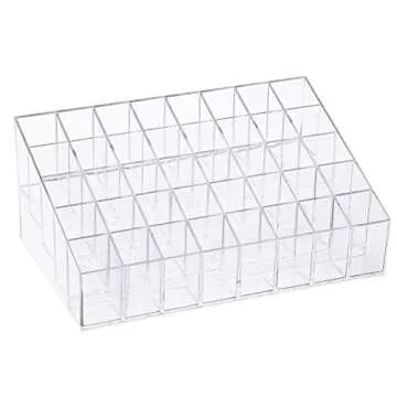 HBlife Lipstick Holder, 40 Spaces Clear Acrylic Lipstick Organizer Display Stand Cosmetic Makeup Organizer for Lipstick, Brushes, Bottles, and More