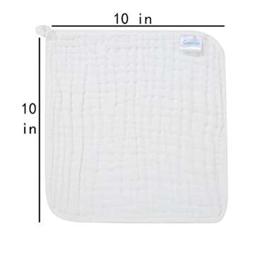 CottCare Baby Muslin Washcloths,Natural Purified Muslin Cotton Baby Wipes 6 Layer Absorbent Soft New...