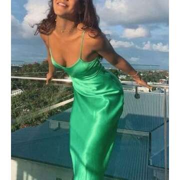 Pink Camis Long Satin Dresses Women Backless Sexy Summer Party Dress