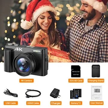 Compact 4K Digital Camera with Autofocus & Zoom Features