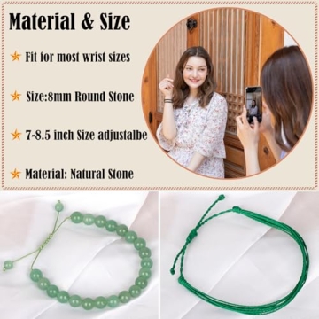 LPBeads Green Aventurine Healing Bracelet for Unisex Adults