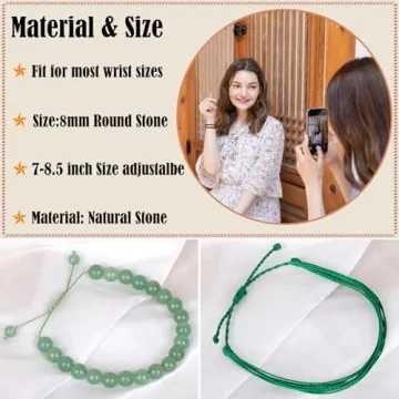 LPBeads Green Aventurine Healing Bracelet for Unisex Adults