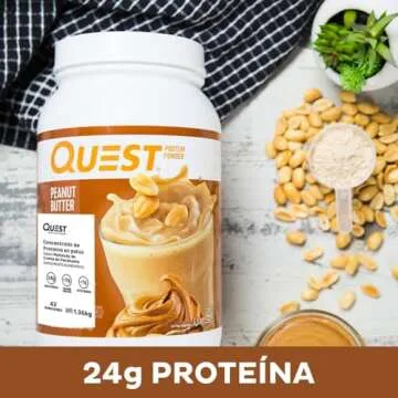 Quest Nutrition Peanut Butter Protein Powder, 23g Protein, 1g Sugar, Low Carb, Gluten Free, 3 Pound, 43 Servings