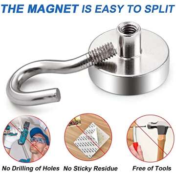LOVIMAG Strong Magnetic Hooks - 30lbs Heavy-Duty Hooks