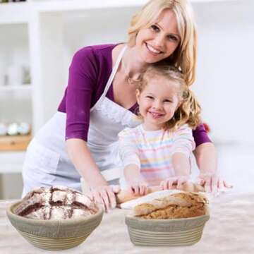 9 Inch Round Bread Banneton Proofing Basket Set of 2 – Bread Baking Kit Sourdough Proofing Basket for Artisanal Bread – Bread Making Tools For Professional & Home Bakers (9 inch round- 2 pack)