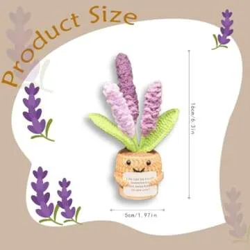 Handmade Crochet Mini Funny Potted-Positive Emotional Support Plant,Crochet Desk Decor,Crochet Flowe...