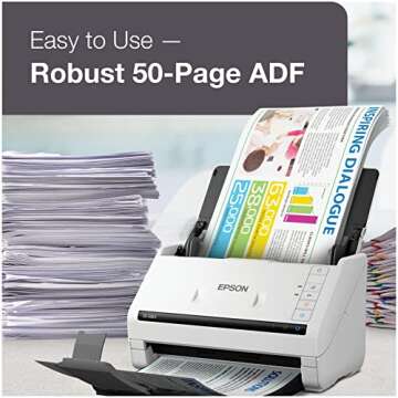 Epson DS-530 II Color Duplex Document Scanner for PC and Mac with Sheet-fed, Auto Document Feeder (ADF)