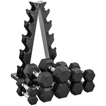CAP Barbell 150-lb Hex Dumbbell Set with Vertical Rack