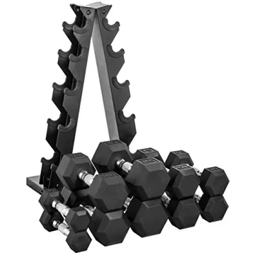 CAP Barbell 150-lb Hex Dumbbell Set with Vertical Rack
