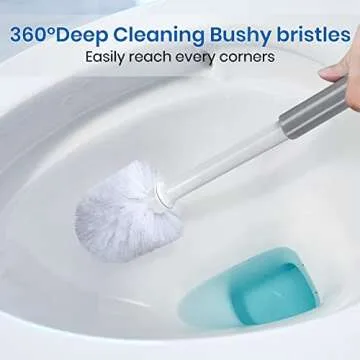 TreeLen Toilet Plunger and Brush Set, 2 in 1 Toilet Bowl Brush Plunger with Holder Combo Caddy Stand for Bathroom Cleaning