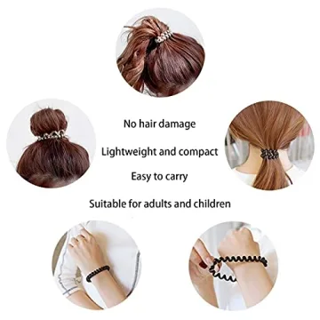 Teqifu Spiral Hair Ties - 17 Pack for All Hair Types
