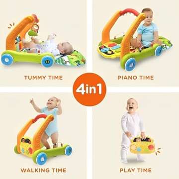 Move2Play, 4-in-1 Baby Play Mat & Activity Center Gym | Walker | Infant Toy for Tummy Time | Birthda...
