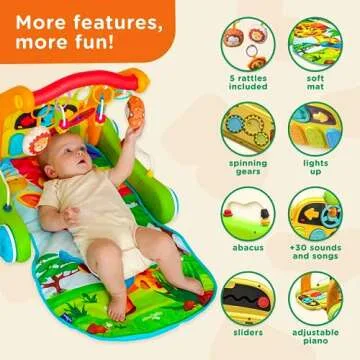Move2Play, 4-in-1 Baby Play Mat & Activity Center Gym | Walker | Infant Toy for Tummy Time | Birthday Present | Gift for 3, 4, 5, 6, 7, 8, 9, 10, 12 + Month Old Boys & Girls