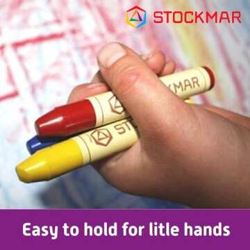 Stockmar Beeswax Stick Crayons, Set of 16 - Non Toxic, Jumbo Crayons, Beeswax Crayons For Toddlers, ...