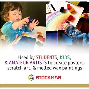 Stockmar Beeswax Stick Crayons, Set of 16 - Non Toxic, Jumbo Crayons, Beeswax Crayons For Toddlers, Kids -Waldorf Homeschool -Waldorf Art Supplies- Includes Storage Tin