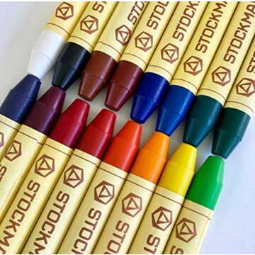 Stockmar Beeswax Stick Crayons, Set of 16 - Non Toxic, Jumbo Crayons, Beeswax Crayons For Toddlers, Kids -Waldorf Homeschool -Waldorf Art Supplies- Includes Storage Tin