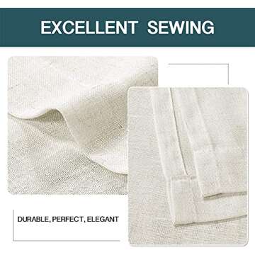 FantasDecor Linen Sheer Curtains 108 inch Length 2 Panels Set Light Filtering Privacy Drapes Rod Pocket Window Blinds Shades for Farmhouse Living Room, Ivory