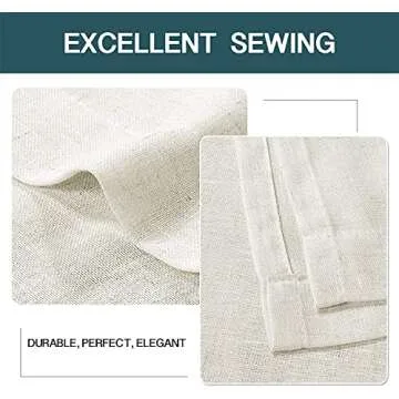 FantasDecor Linen Sheer Curtains 108 inch Length 2 Panels Set Light Filtering Privacy Drapes Rod Pocket Window Blinds Shades for Farmhouse Living Room, Ivory