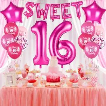 Enchanting Hot Pink Sweet 16 Balloon Set for Unforgettable Parties