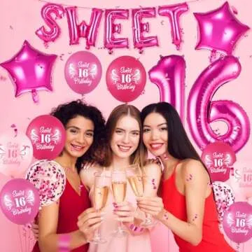 Hot Pink Sweet 16 Balloon Set for Unforgettable Celebrations