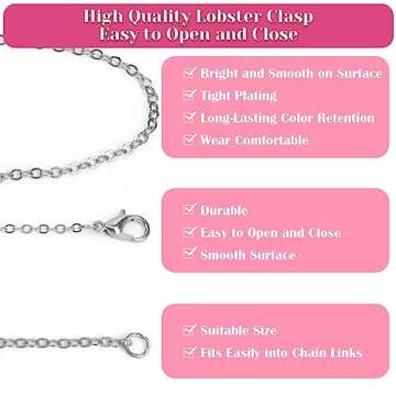 selizo Chains for Jewelry Making, 60ft Jewelry Making Chains for Necklace with Pliers, Open Jump Rings and Lobster Clasps for Making Jewelry DIY Necklace Bracelet Anklet, 6Colors 2mm