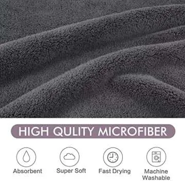 KinHwa Dog Towel Super Absorbent Pet Bath Towel Microfiber Dog Drying Towel for Small, Medium, Large Dogs and Cats 30inch x 50inch Dark-Gray