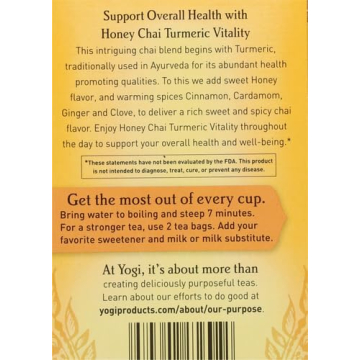 Yogi Tea Honey Chai Turmeric Vitality 16 ct Organic Bliss