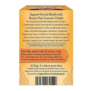 Yogi Tea Honey Chai Turmeric Vitality 16 ct Organic Bliss