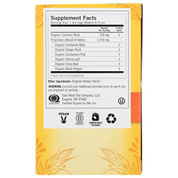 Yogi Tea Honey Chai Turmeric Vitality 16 ct Organic Bliss