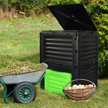 Garden Compost Bin from BPA Free Material, 80 Gallon(300 L), Easy Assembling, Large Capacity, Fast Creation of Fertile Soil