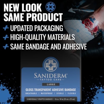 Saniderm Tattoo Aftercare Bandage 3 Sheets Large Pack