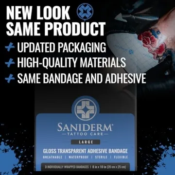 Saniderm Tattoo Aftercare Bandage 3 Sheets Large Pack