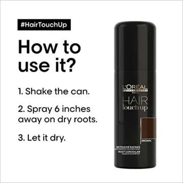 L'Oreal Professionnel Hair Root Touch Up | Root Concealer Spray | Blends and Covers Grey Hair | Temporary Hair Color for Brown Hair | 2 Oz.