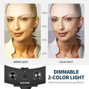 NEEWER 18" LED Ring Light Kit for Makeup Creators