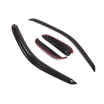 Tuningpros WD2-452 Dark Smoke 4 Pcs Set Window Visor Rain Guard - Perfect for 1995-2004 Tacoma Doubl...