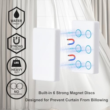 JAZBREY Shower Curtain Weights - 8 Pack Magnetic Design
