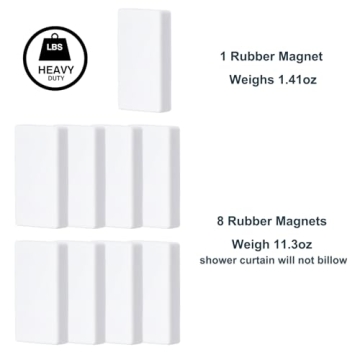 JAZBREY Shower Curtain Weights - 8 Pack Magnetic Design