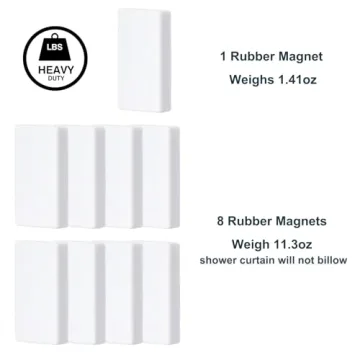 JAZBREY Shower Curtain Weights - 8 Pack Magnetic Design