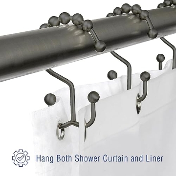 Matte Black Shower Hooks Rust-Resistant Smooth Gliding