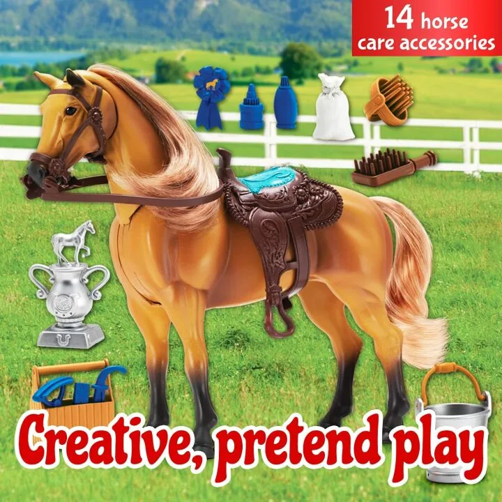 Quarter Horse Toy with Sound and Grooming Set