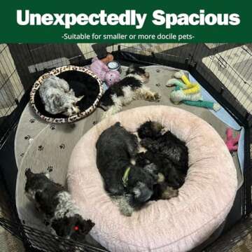 PJYuCien Dog Playpen, 8 Panels 24’’H Dog Pens Indoor with Bottom Pad, Metal Foldable Pet Puppy Exercise Fence Crate Kennel, Better for Small Animals,Black