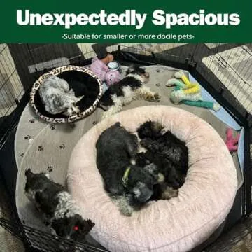 PJYuCien Dog Playpen, 8 Panels 24’’H Dog Pens Indoor with Bottom Pad, Metal Foldable Pet Puppy Exercise Fence Crate Kennel, Better for Small Animals,Black