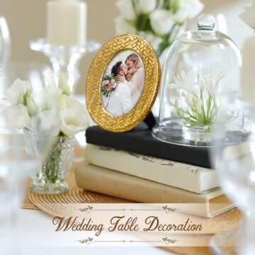 Vicenpal 3 Pcs Tiny Picture Frame Small Picture Frames Vintage Oval Photo Frames Gold Vintage Baroqu...