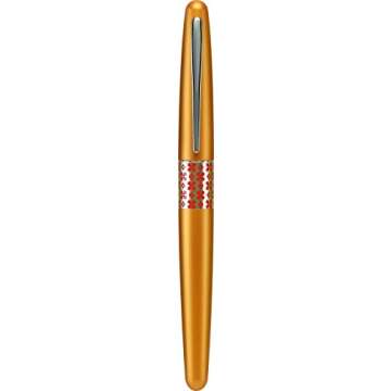 PILOT MR Retro Pop Collection Fountain Pen in Gift Box, Orange Barrel with Flower Accent, Fine Point...