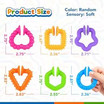 Richtim Toddler Suction Toys: 6 Pack Colorful Textured Suction Bath Toys for Bathtime
