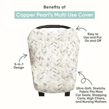 Copper Pearl Multi-Use Cover: Car Seat Covers, Nursing Cover, and Stroller Cover for Sun - Stretchy ...